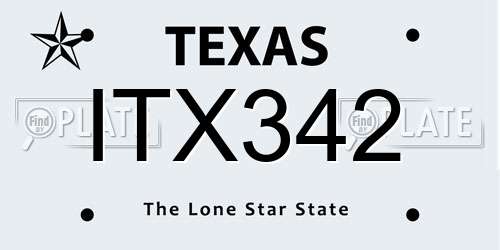 ITX342 Texas License Plate