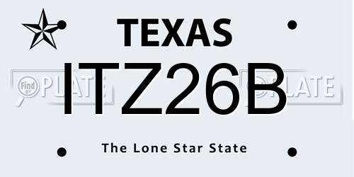 ITZ26B Texas License Plate