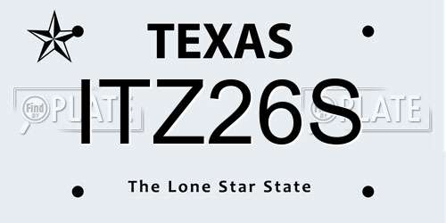 ITZ26S Texas License Plate