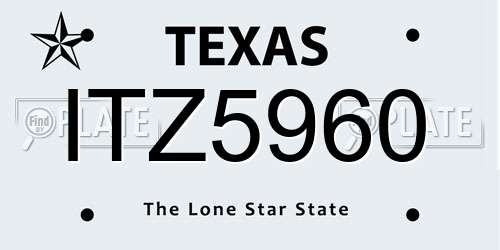 ITZ5960 Texas License Plate