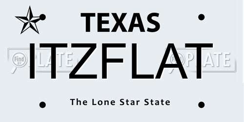 ITZFLAT Texas License Plate