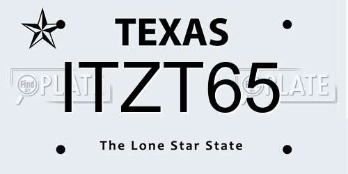 ITZT65 Texas License Plate
