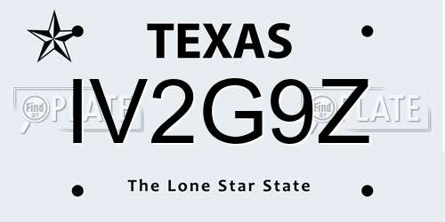 IV2G9Z Texas License Plate