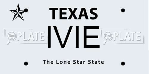 IVIE Texas License Plate