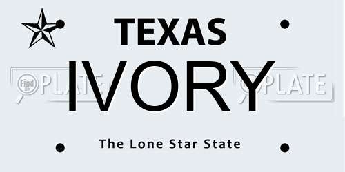 IVORY Texas License Plate