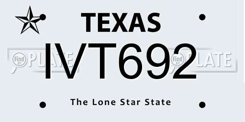 IVT692 Texas License Plate