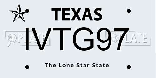 IVTG97 Texas License Plate