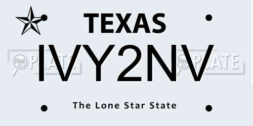 IVY2NV Texas License Plate