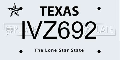 IVZ692 Texas License Plate