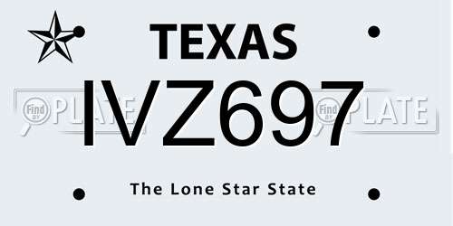 IVZ697 Texas License Plate