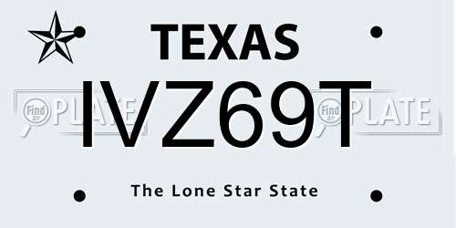 IVZ69T Texas License Plate