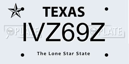 IVZ69Z Texas License Plate