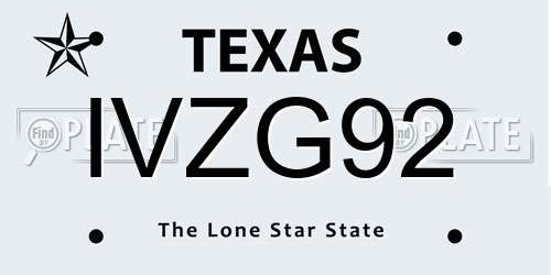 IVZG92 Texas License Plate