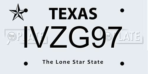 IVZG97 Texas License Plate