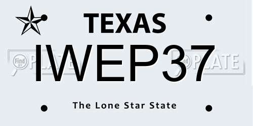 IWEP37 Texas License Plate
