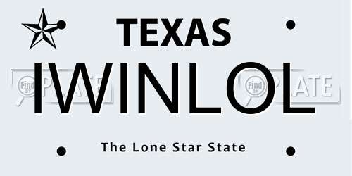 IWINLOL Texas License Plate