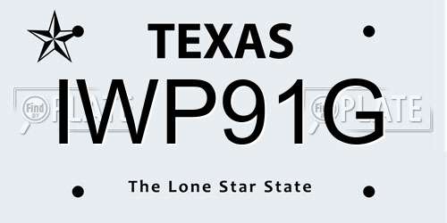IWP91G Texas License Plate