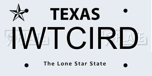 IWTCIRD Texas License Plate