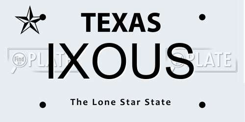 IXOUS Texas License Plate