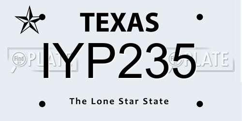 IYP235 Texas License Plate