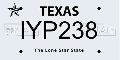 IYP238 Texas License Plate