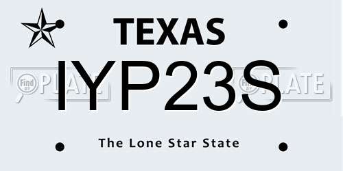 IYP23S Texas License Plate