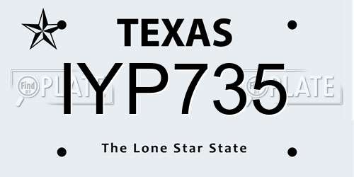 IYP735 Texas License Plate