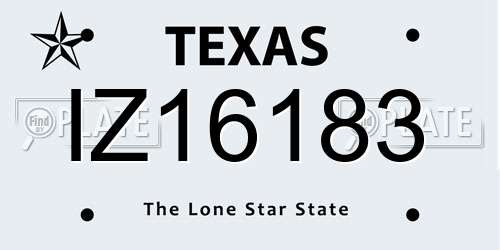 IZ16183 Texas License Plate