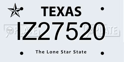 IZ27520 Texas License Plate