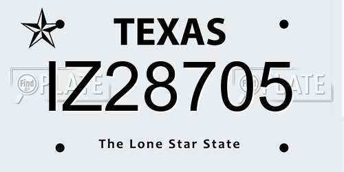 IZ28705 Texas License Plate