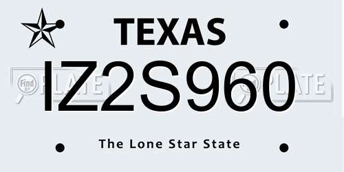 IZ2S960 Texas License Plate