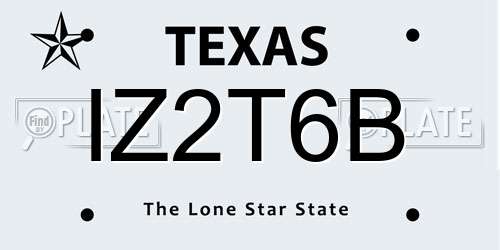 IZ2T6B Texas License Plate