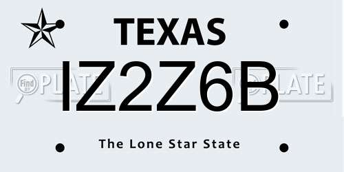 IZ2Z6B Texas License Plate