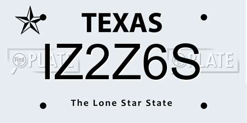 IZ2Z6S Texas License Plate