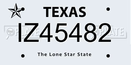 IZ45482 Texas License Plate