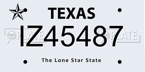 IZ45487 Texas License Plate
