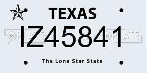 IZ45841 Texas License Plate