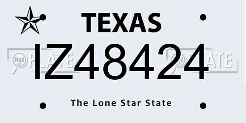 IZ48424 Texas License Plate