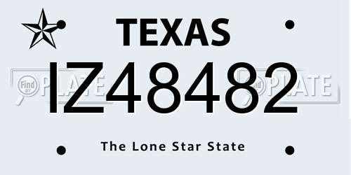 IZ48482 Texas License Plate