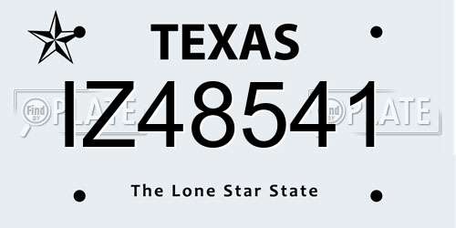 IZ48541 Texas License Plate