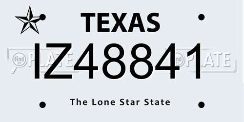 IZ48841 Texas License Plate