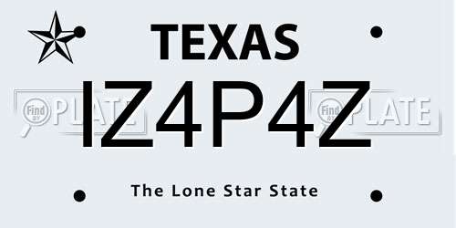 IZ4P4Z Texas License Plate