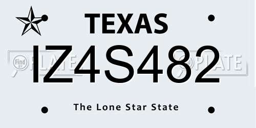 IZ4S482 Texas License Plate