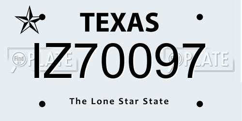 IZ70097 Texas License Plate