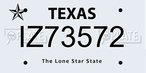 IZ73572 Texas License Plate