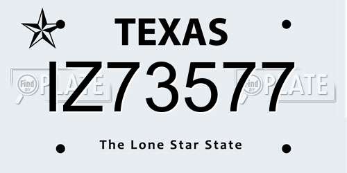 IZ73577 Texas License Plate