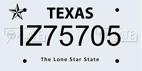 IZ75705 Texas License Plate