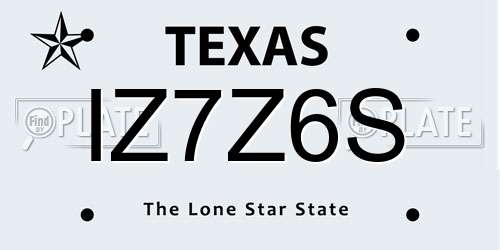 IZ7Z6S Texas License Plate