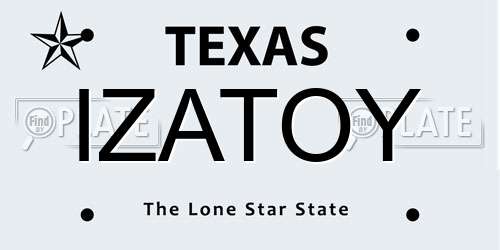 IZATOY Texas License Plate