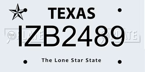 IZB2489 Texas License Plate